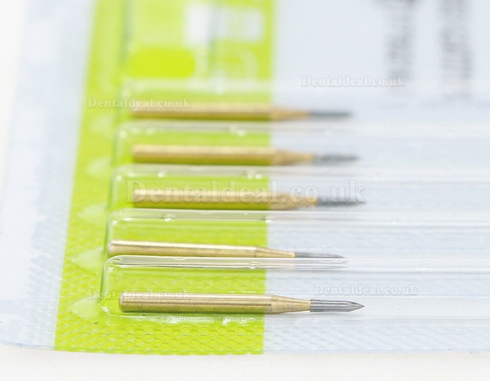 10Pcs Wave Dental Narrow Tapered End TF 7902 Bur Trimming Finishing 12 Blade Carbide Burs